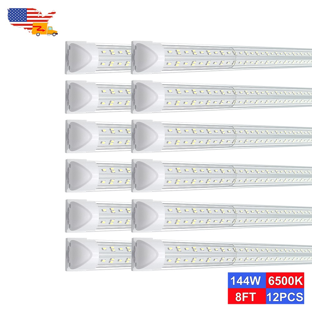 12Pcs Foot Linkable LED Shop Lights 144W 18000Lm Super Bright Workshop Fixture gallery