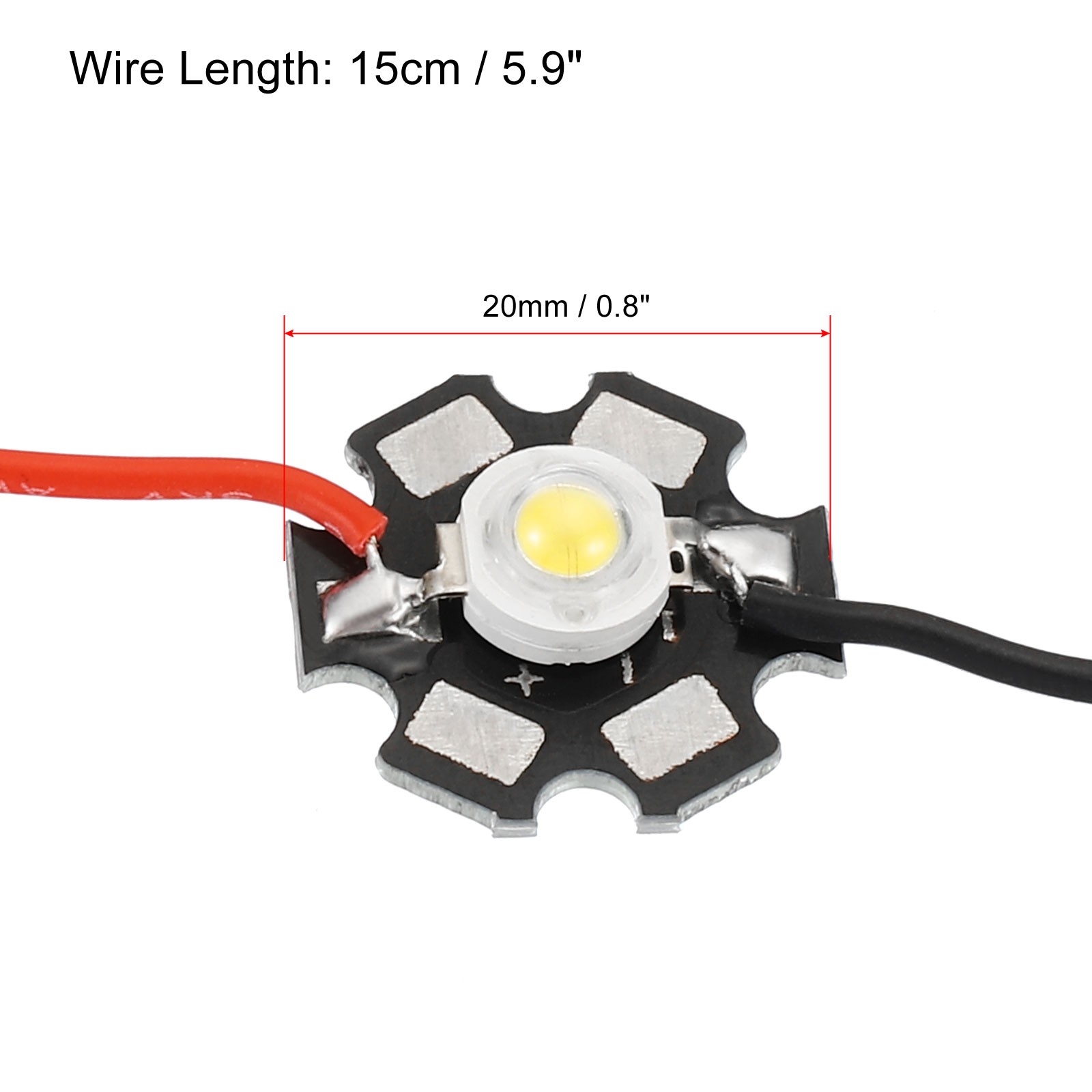5Pcs 0.8" 350mA 1W LED Chip Bulb COB Light Beads Natural White 4000-4500K gallery