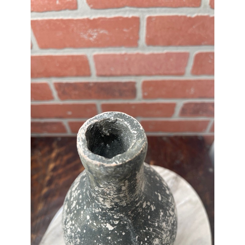 Bottle Vase, Heavy Ceramic Texture, Rustic Farmhouse, Distressed Stone Look gallery