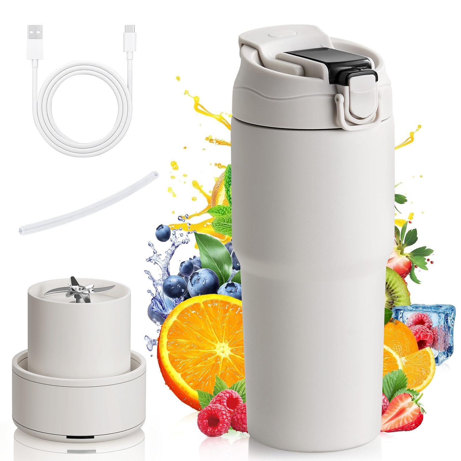 Personal Blender, 23oz Stainless Steel Portable Blender for Shakes and Smooth... gallery