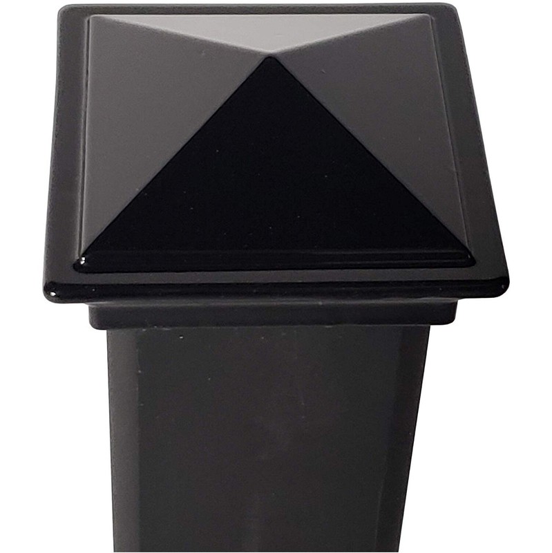 2" x 2" Aluminium Pyramid Post Cap for Metal Posts - Pressure Fit - Black gallery