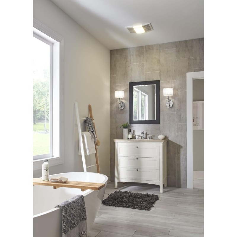 NuTone 765H80L 80 CFM Ceiling Bathroom Exhaust Fan with Light and 1300W Heater gallery