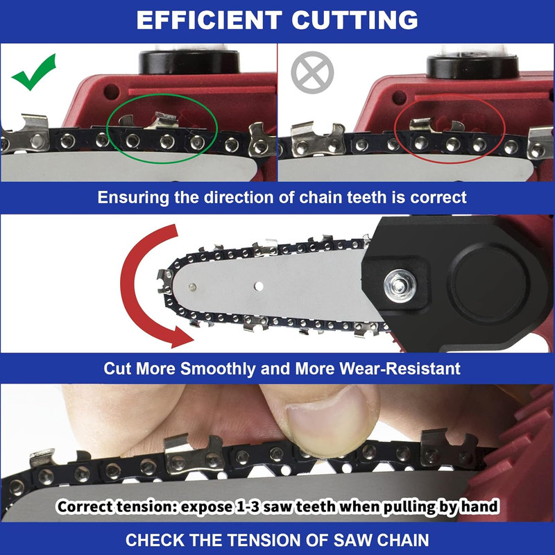 Mini Chainsaw Chain 6 Inch Replacement Guide Saw Chain for 6 Inch Mini Cordless gallery