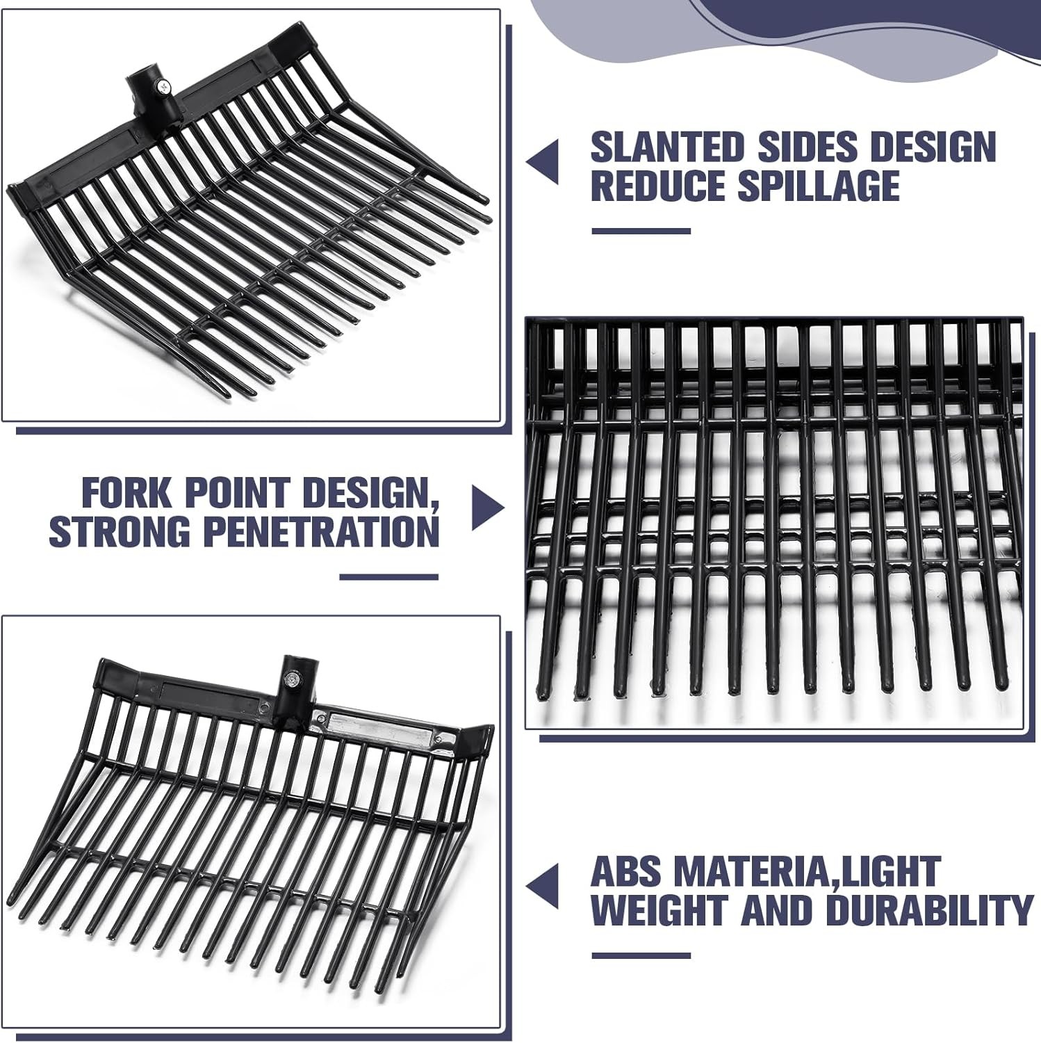 Manure Fork Replacement Head 18 Tines Heavy Duty Black gallery