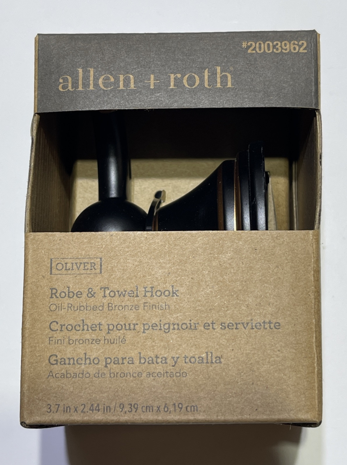 Allen + Roth 2003962 Robe & Towel Hook Oil-Rubbed Bronze Finish Double Hook gallery