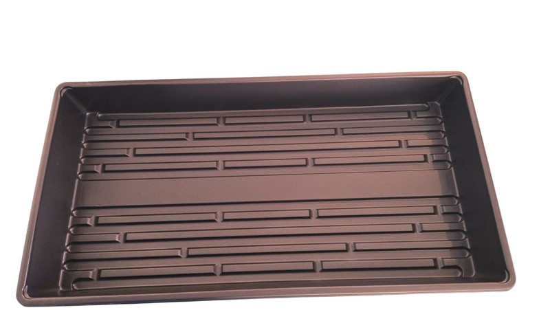 Solid Bottom Trays - No Holes - Black Plastic - Seed Starting Trays - Choose Qty gallery