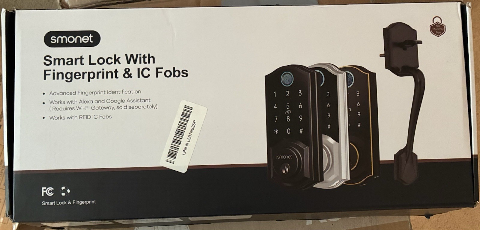 Smonet Smart Lock Keyless Entry With Fingerpirnt & IC Fobs - Smartphone Control gallery