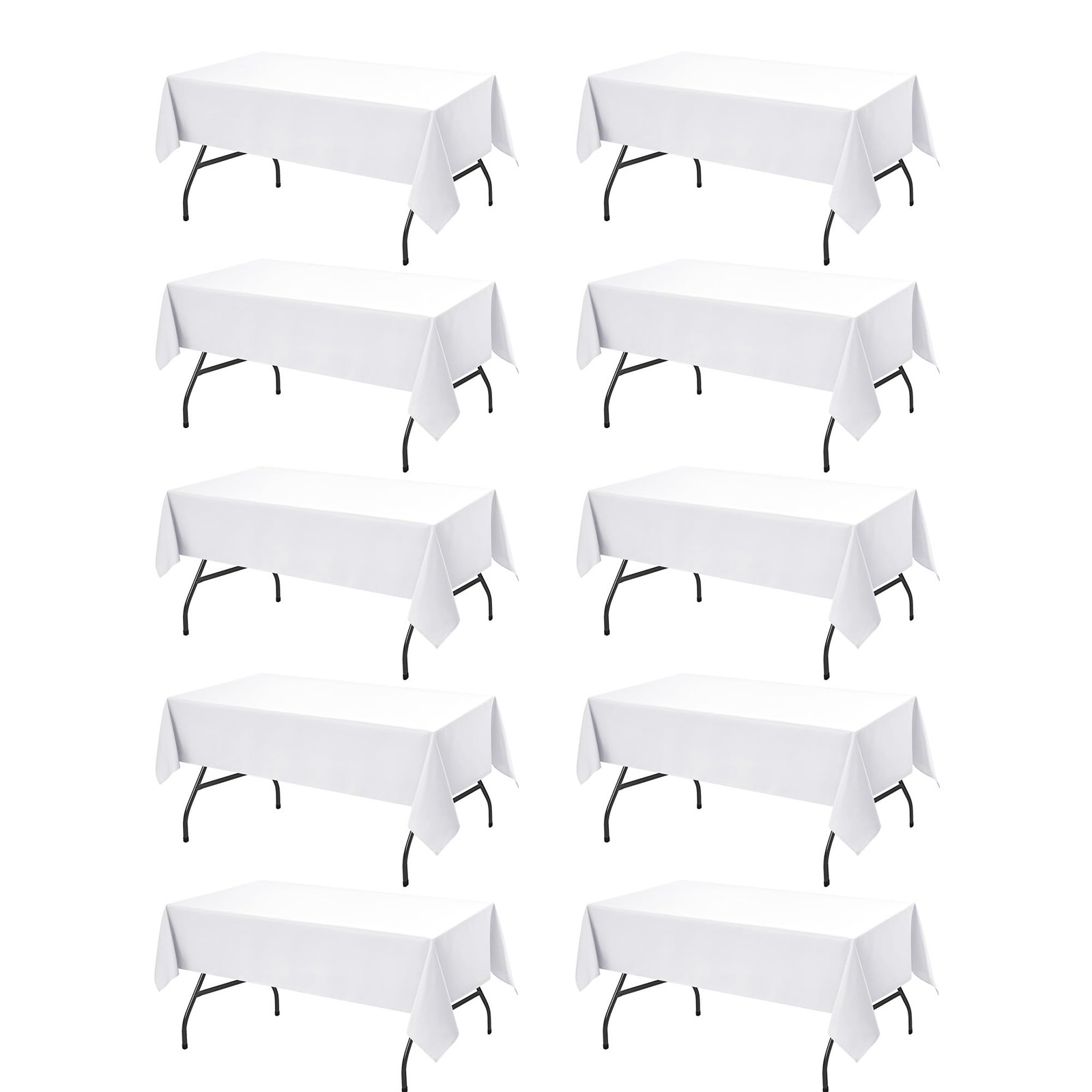 10-Pack White Tablecloths for Rectangle Tables, 60 x 102 Inches, Stain-Resist... gallery