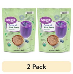 2 pk,Great Value Organic Ground Cold Milled Flax Seed,16 oz,453g,Allergen Free.