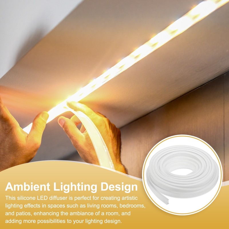 32.8ft/10m LED Diffuser Channel, 20x10mm Silicone LED Channel System gallery