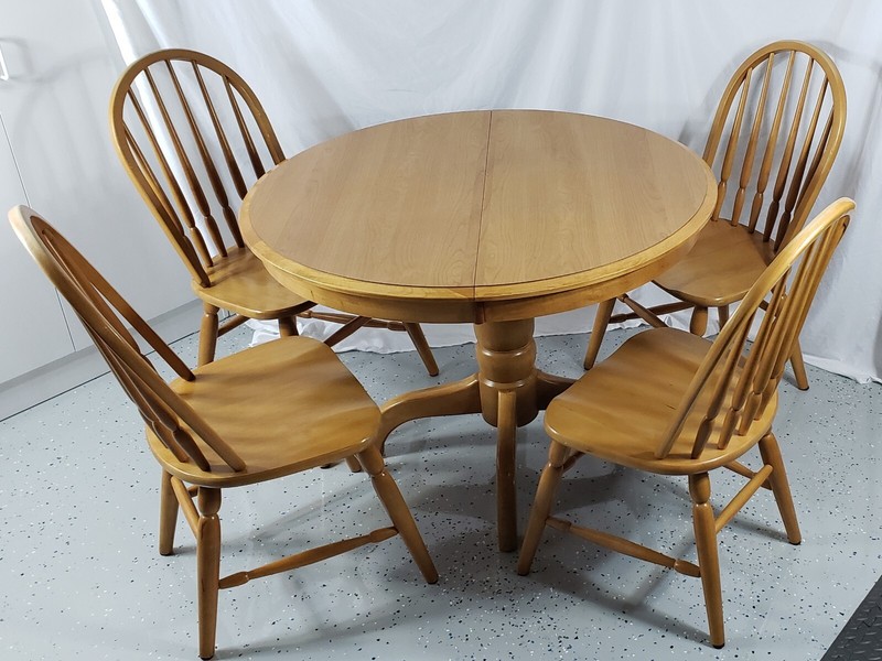 Solid Oak Dining Table Oval 4 Chairs 2 Leafs Cochrane Amer-Silhouette L-Pick-Up gallery