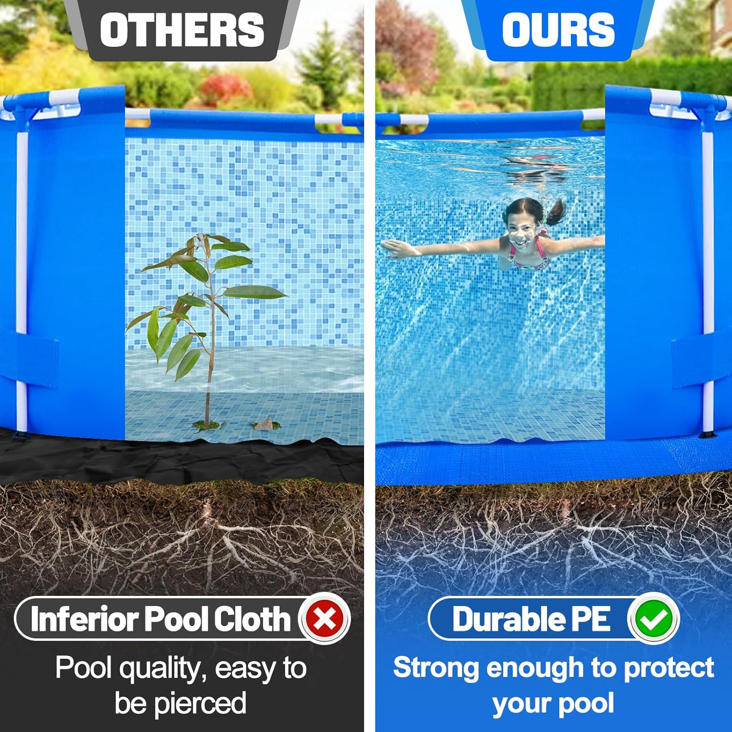 Heavy-Duty 12FT Pool Liner Pad for round above Ground Pools - Swimming Pool Mat gallery