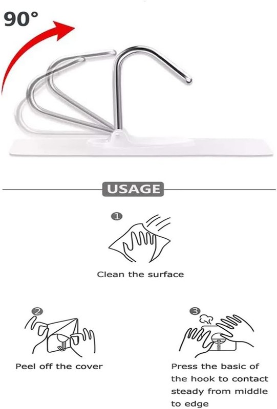 Wall Hooks 13lb(Max) Transparent Seamless Hooks, Stainless Steel gallery