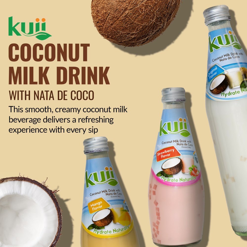 (12 pack) Coconut Milk with Nata de Coco, Pineapple, 290 mL Single Glass Bottle gallery