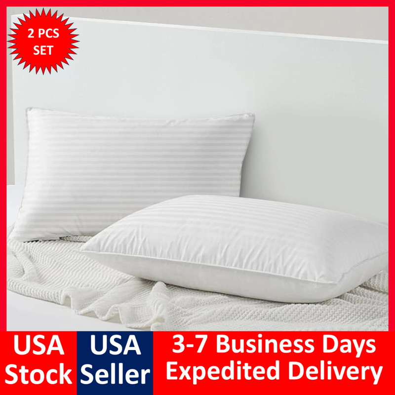 2 Pack Quilted Bed Pillows White Down Alternative KING Size Pillow UPGRADED gallery