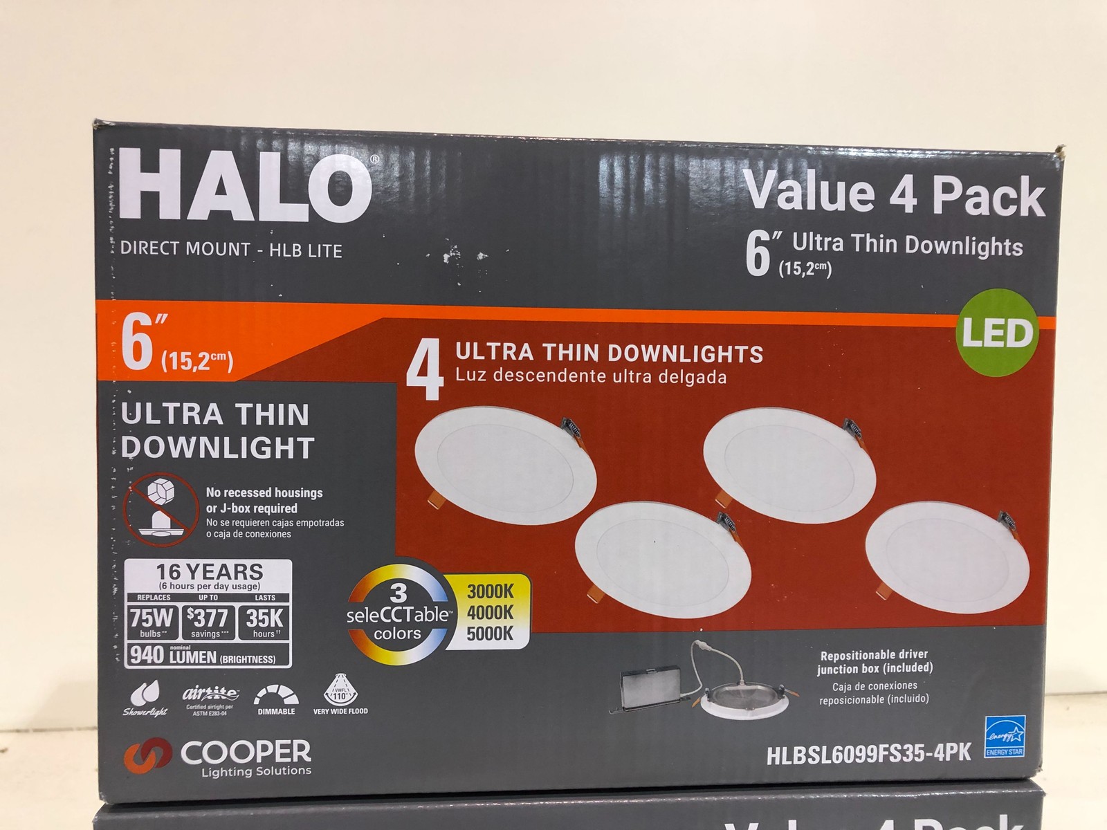 Halo 6 in. 3000K-5000K Selectable CCT LED White Downlight Recessed Light (8pk) gallery