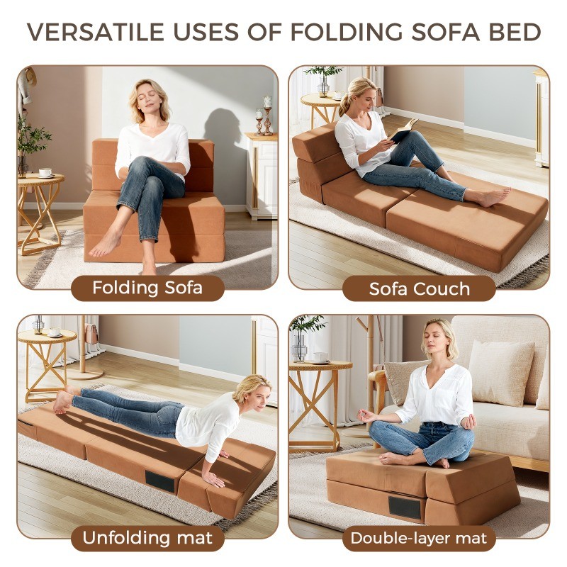 VIXLON Folding Sofa Bed Convertible Modern Bed Chair Modern Down Sleeper Couch gallery