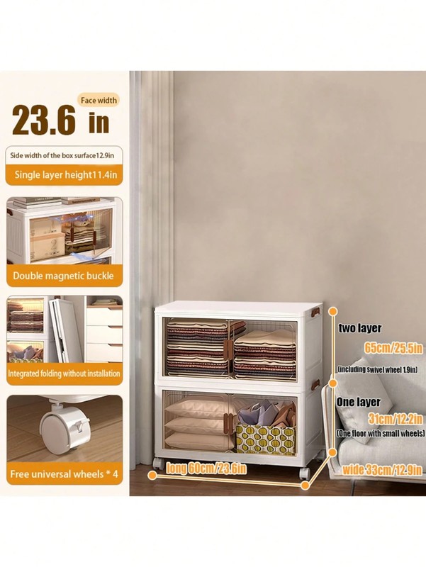 New Stackable Storage Bins With Lids Doors Foldable 2/3/5 Layers Free Shipping gallery