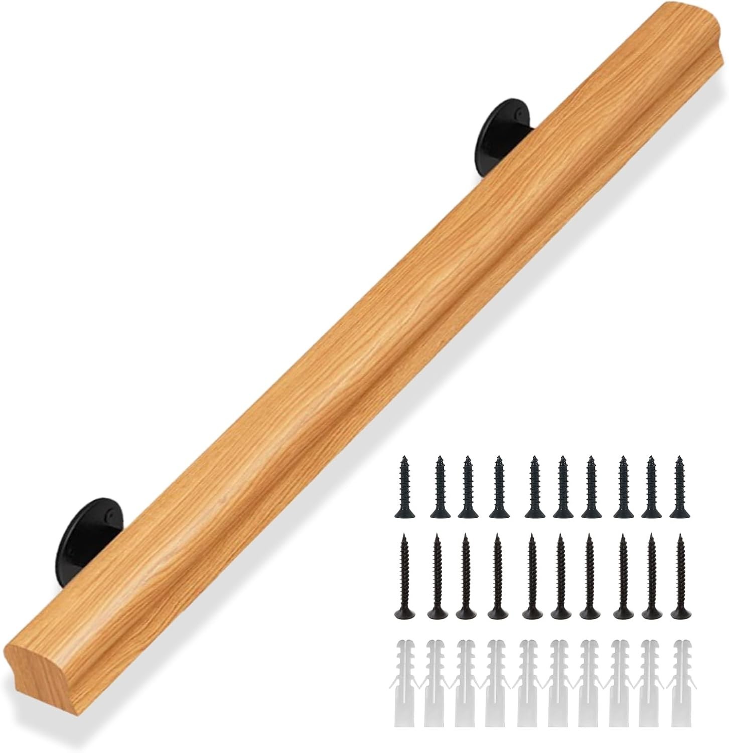 Stair Railing Indoor Wood 2FT, Sturdy Hand Rails for Indoor Stairs, Non-Slip … gallery