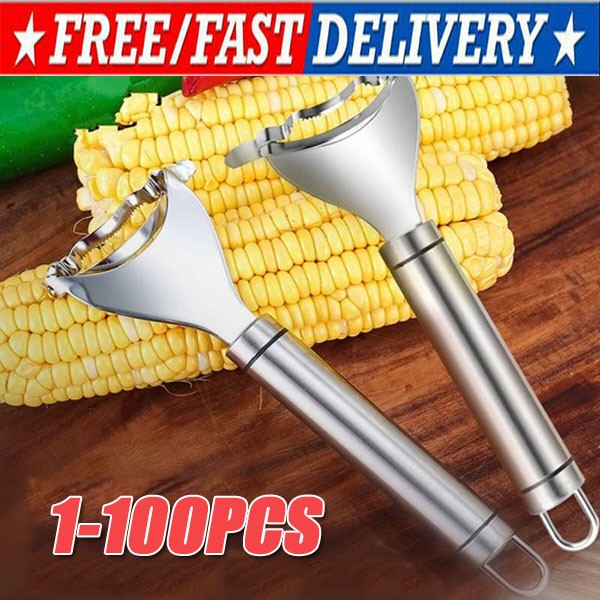 Stainless Steel Corn Cob Peeler Stripper Remover Kitchen Cutter Thresher Tool US gallery