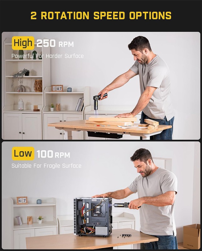 S1 APEX 3.7V Electric Screwdriver, Pivot Handle Screwdriver, Max 7N.m High Torqu gallery