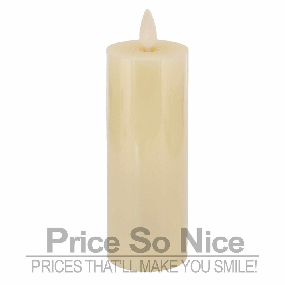 Pottery Barn Premium Flickering Ivory Flameless Wax Pillar Candle 2x5" MSRP $50