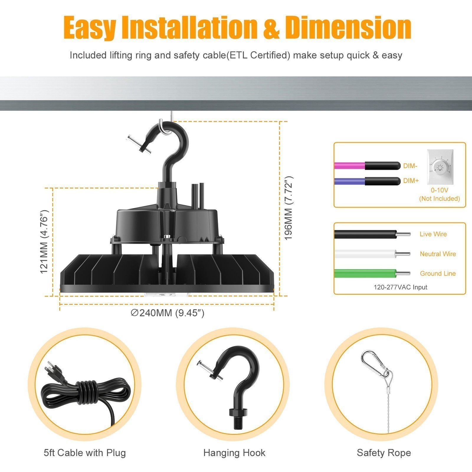 240W 200W 150W UFO LED High Bay Lighting Shop Commercial Factory Warehouse Lamp gallery