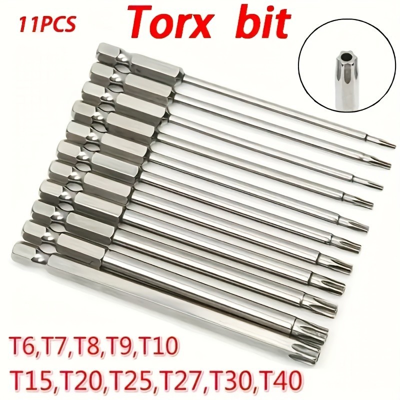 11-Piece Torx Screwdriver Bit Set - Multi-Size (T6-T40) for Vehicle Maintenance gallery