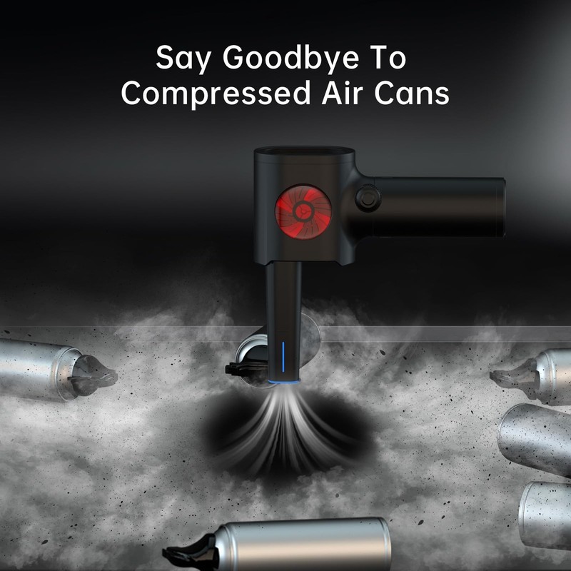 ATEngeus Compressed Air Duster, Stepless Speed Electric Duster with Black gallery