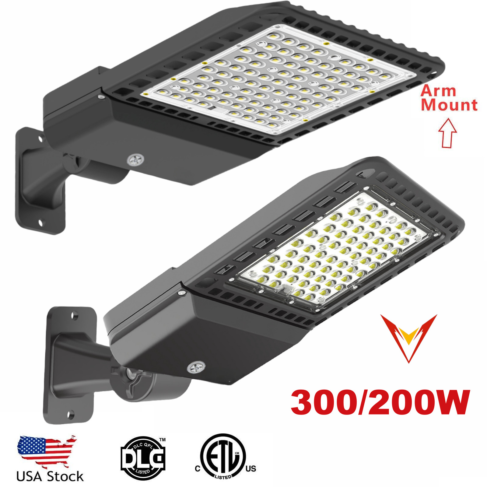 200/300 Watts LED Street Area Light Shoebox Outdoor Parking Lot Security Lights gallery