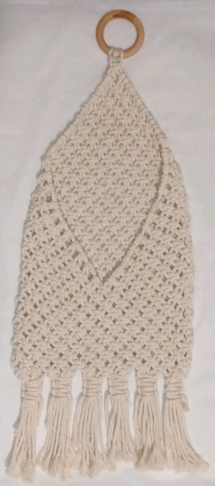 Macrame Wall Decor w/ Pocket Holder for Mail, Greenery, etc. 10x25" Boho gallery