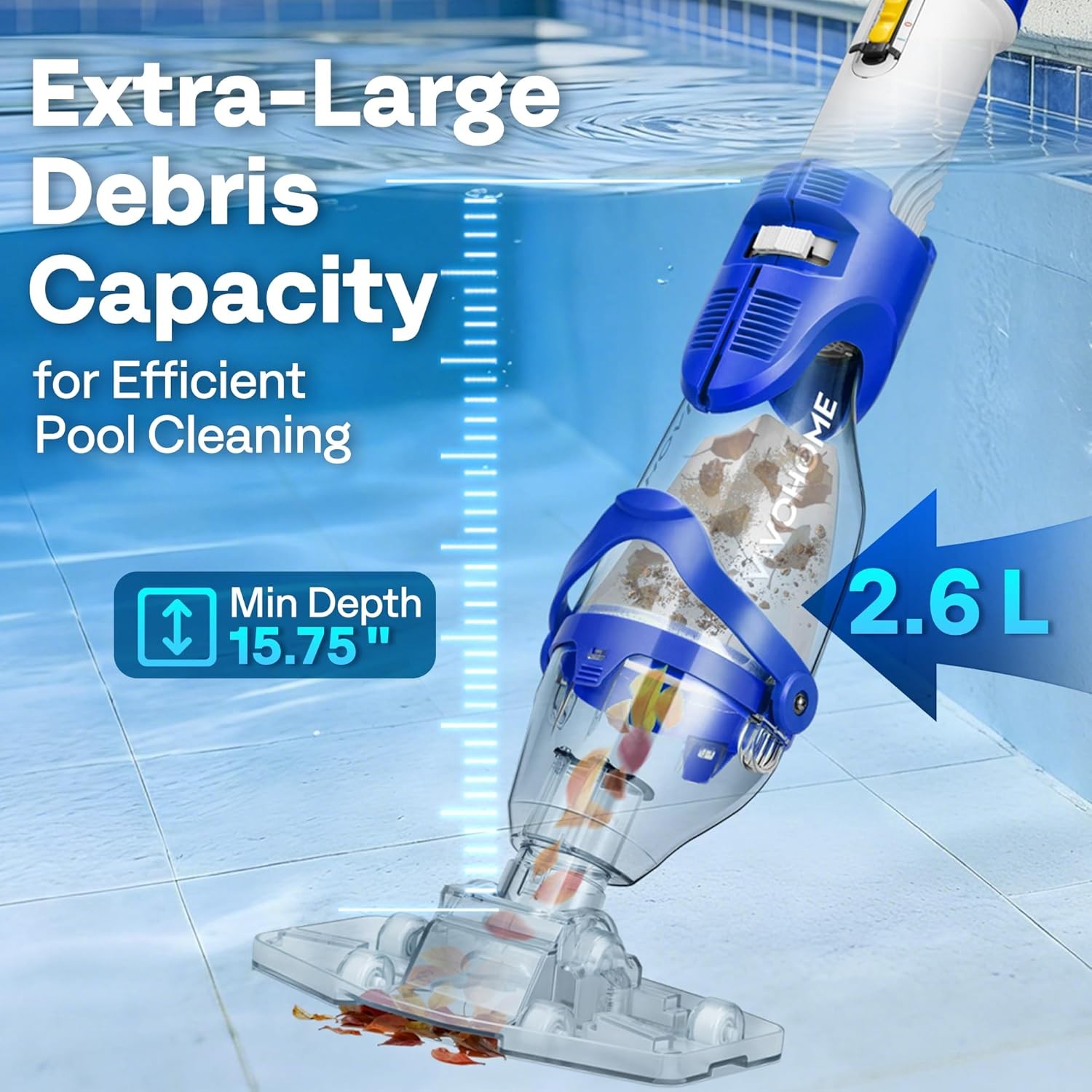 VIVOHOME 1140GPH Handheld Pool Vacuum Cordless 75min gallery