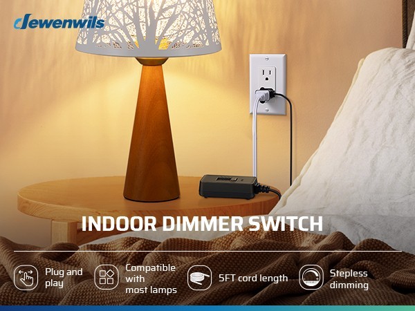 Plug in Dimmer Switch for Lamp, Table Lamp Dimmer for Dimmable LED/CFL Lights gallery