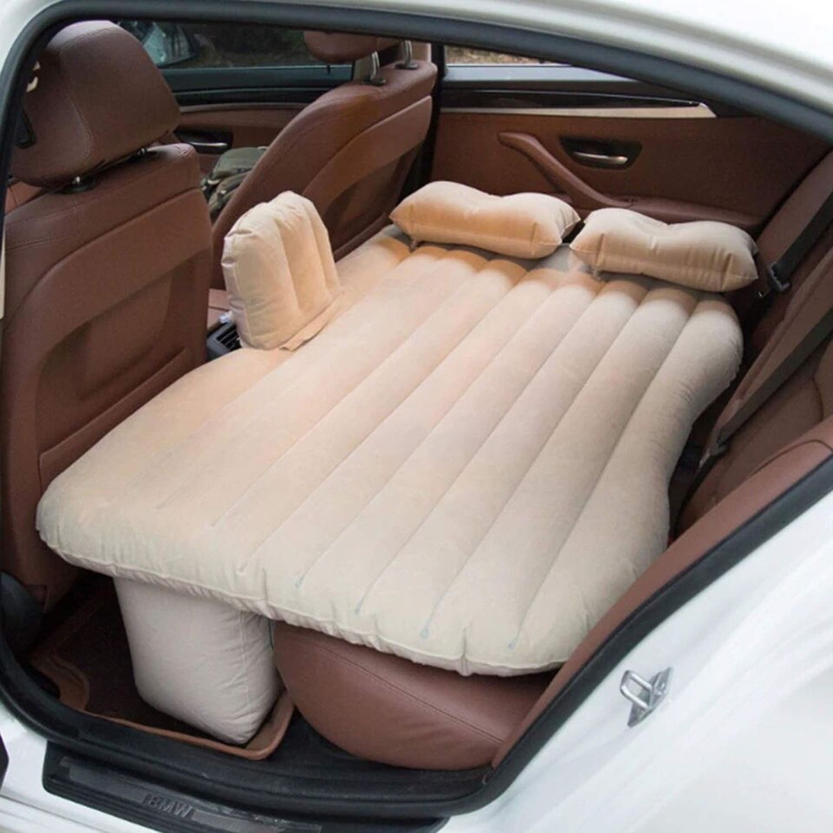 Car Inflatable Mattress Beige, Flocking, Rectangle, Black gallery