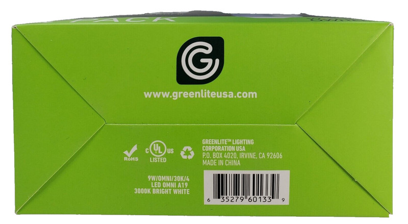 Greenlite LED 4 Pack 9W 60W Equivalent Light Bulbs 800 Lumens A19 Non-Dimmable gallery