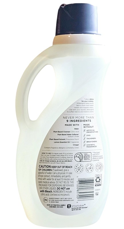9 Elements Laundry Purifying Softener Liquid, Clear, Lemon Scent, 44 Oz gallery