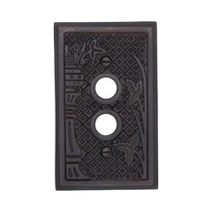 Victorian Style Single Gang Push Button Switch Cover Plate Heavy Bronze