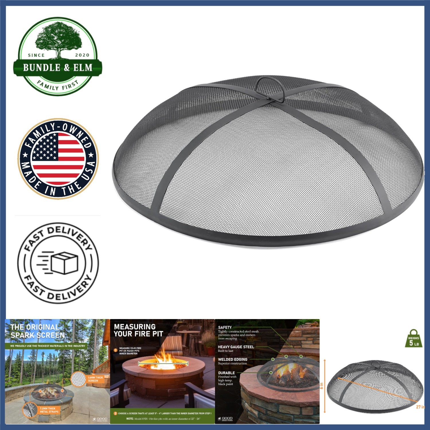27 Inch Diameter Fire Pit Spark Screen, Strong Alloy Steel for Long Lasting Use gallery