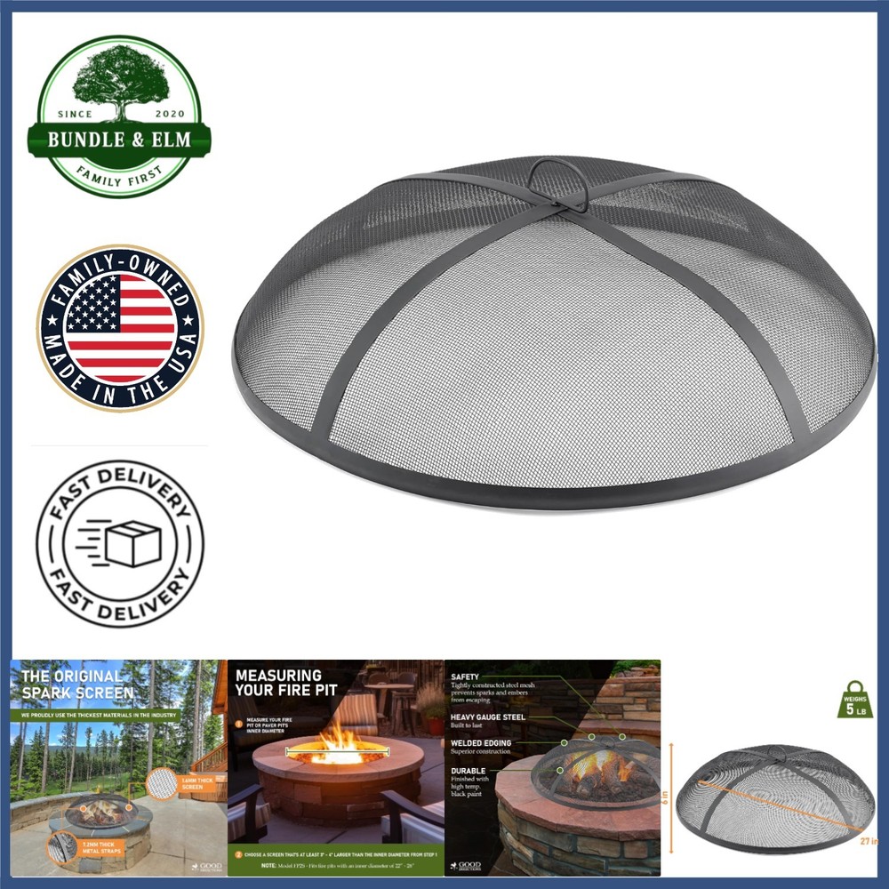 27 Inch Diameter Fire Pit Spark Screen, Strong Alloy Steel for Long Lasting Use