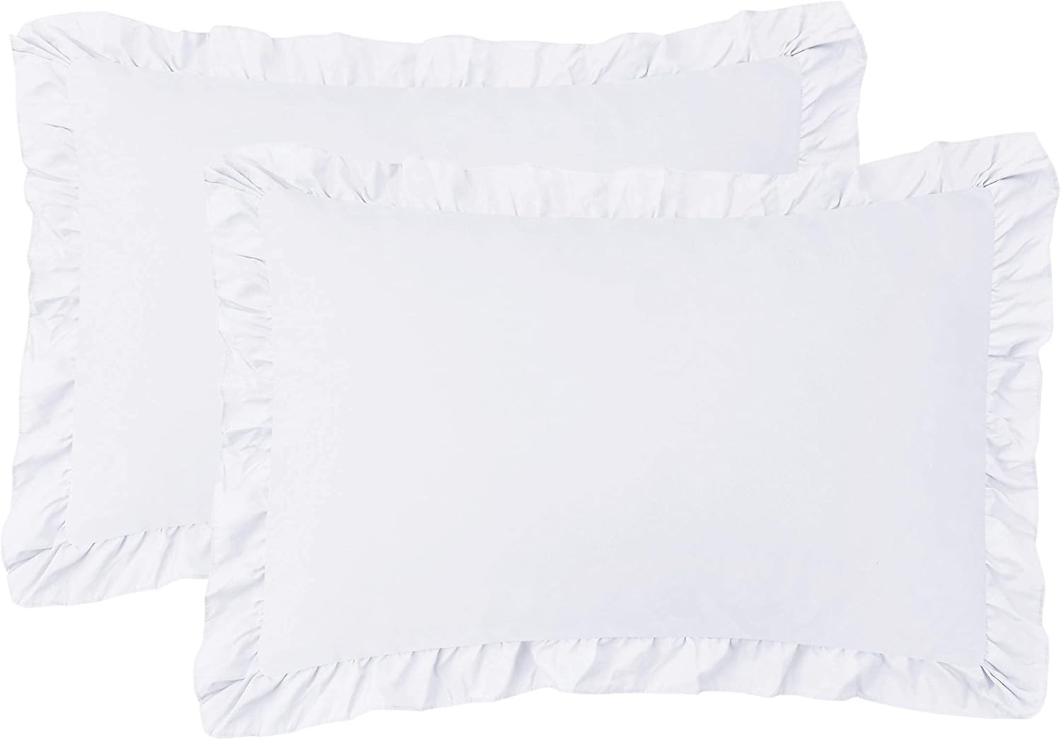 MoonxHome Ruffled Pillow Shams, Pack of 2 Standard(20 x 26 inches), H-white gallery