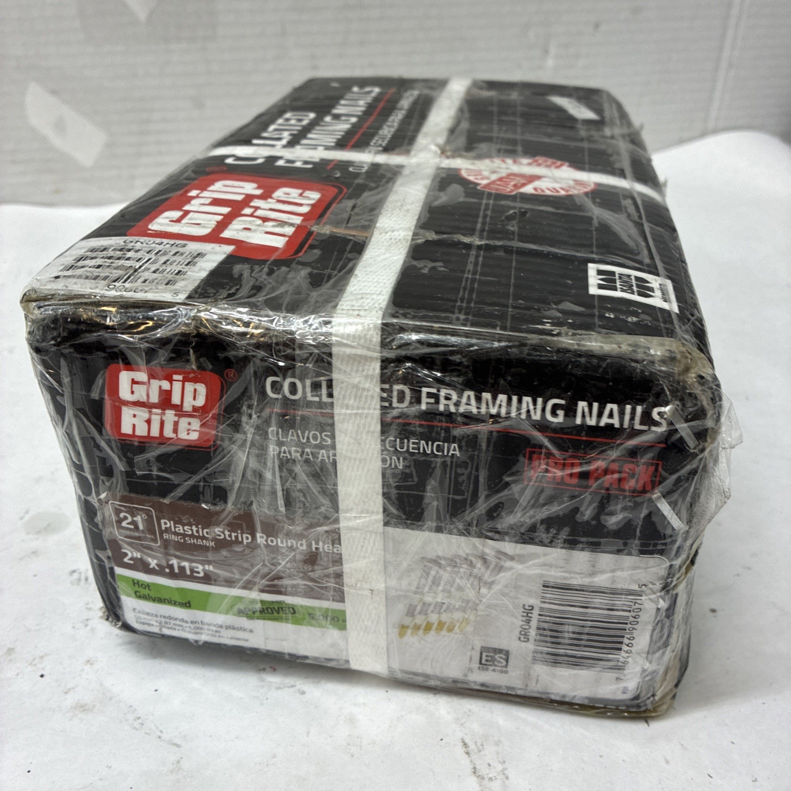 Grip Rite Galvanized Ring Shank Nails Plastic Exterior 0.113" x 2" Qty 5,000 gallery