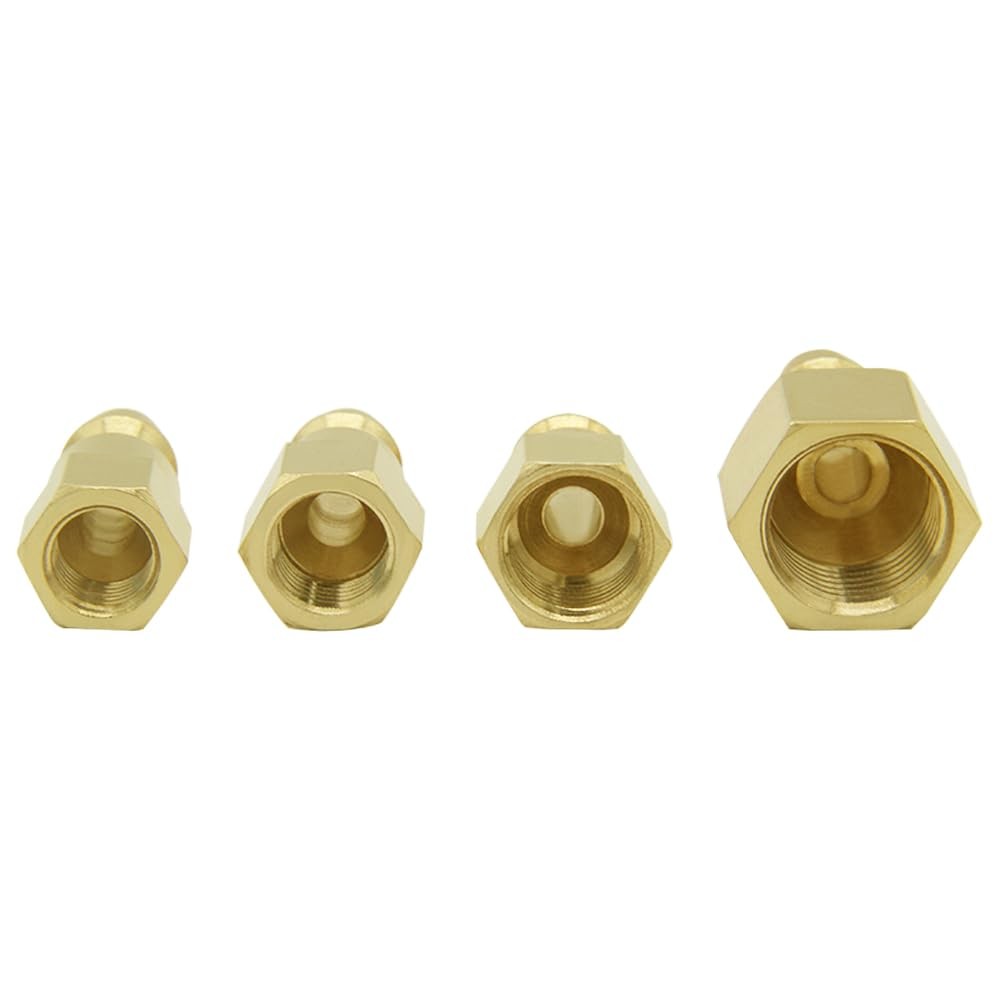 Joywayus 4PCS Air Plug to Female SAE Flare 3/16" 1/4" 5/16" 3/8" Flare, Brass gallery