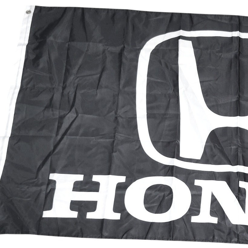 Honda Flag 3×5 ft Black White Logo Polyester Canvas Header Brass Grommets gallery