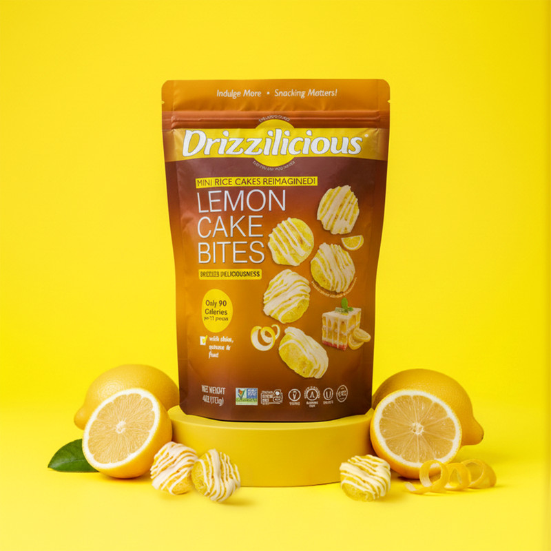 Drizzilicious Lemon Cake Bites Mini Rice Cakes Vegan Gluten Free Snacks 4oz 4Ct gallery
