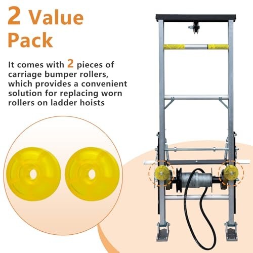 Carriage Stop Roller Yellow Bumper Replacement Parts for Ladder Hoist - 2 Pack gallery