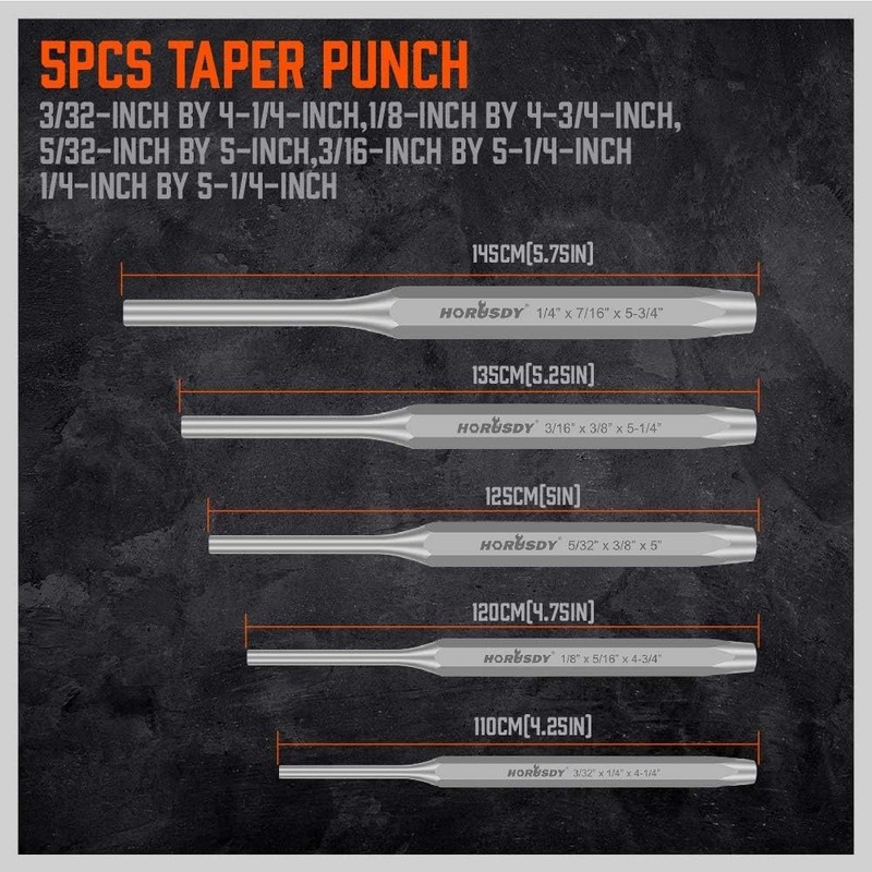 16-Piece Punch and Chisel Set, Including Taper Punch, Cold Chisels, Pin Punch... gallery