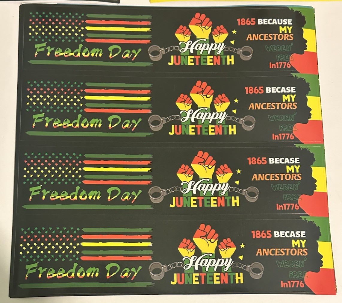 Juneteenth Water Bottle Label /Stickers- 100pcs Happy Juneteenth Party gallery
