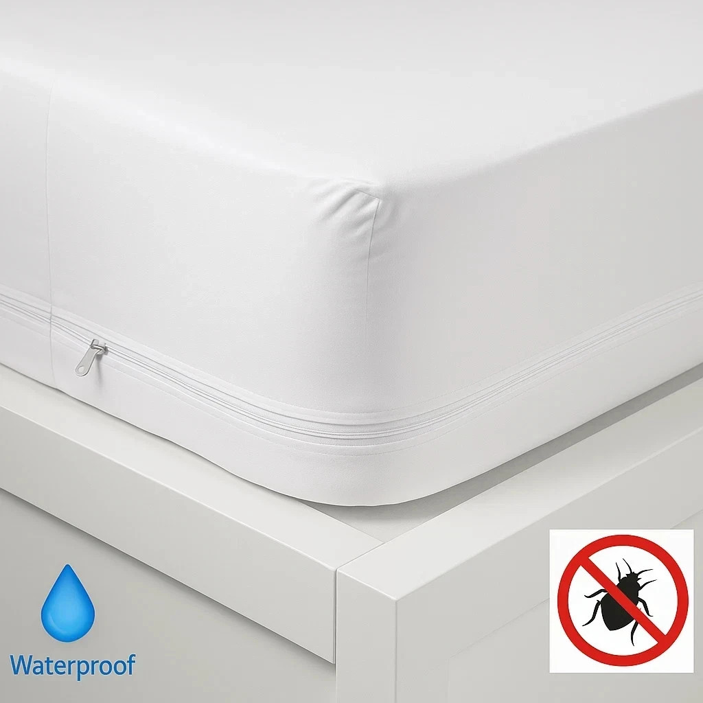 Zippered Mattress Encasement Waterproof Bed Bug Mattress Protector Cover Pad gallery