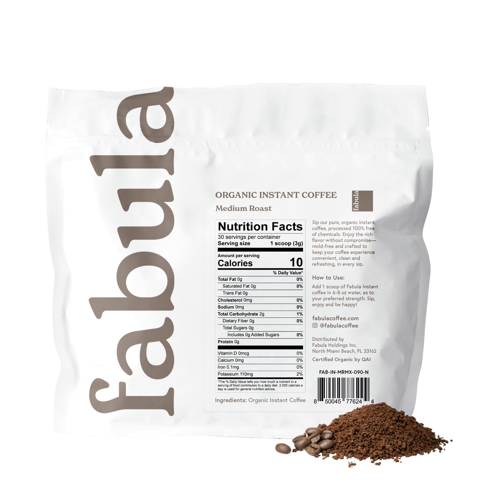 Organic Instant Coffee, Low Acid, Mold Free - Medium Roast, 90g, Convenient ... gallery