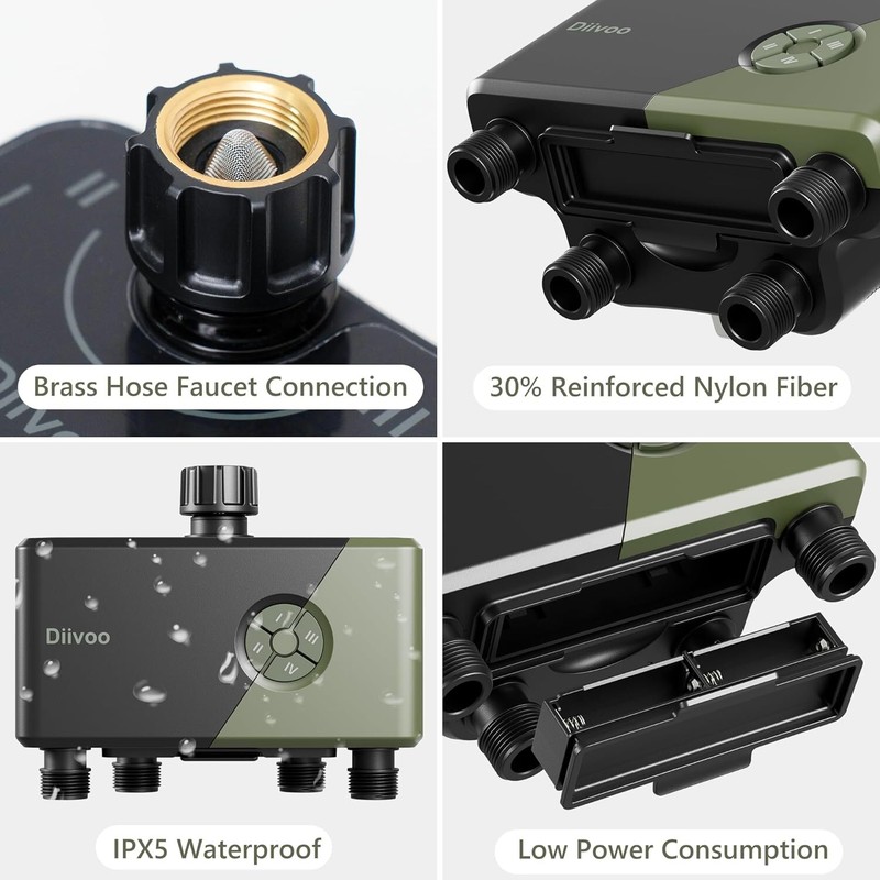 WiFi Water Timer 4 Outlets Smart Sprinkler Garden Watering System for Lawn Yard gallery